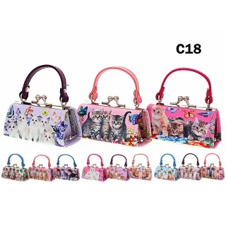 Lipstick Case - Kitty With Butterfly + Flower Print - 12PCS/PACK - LS-C18